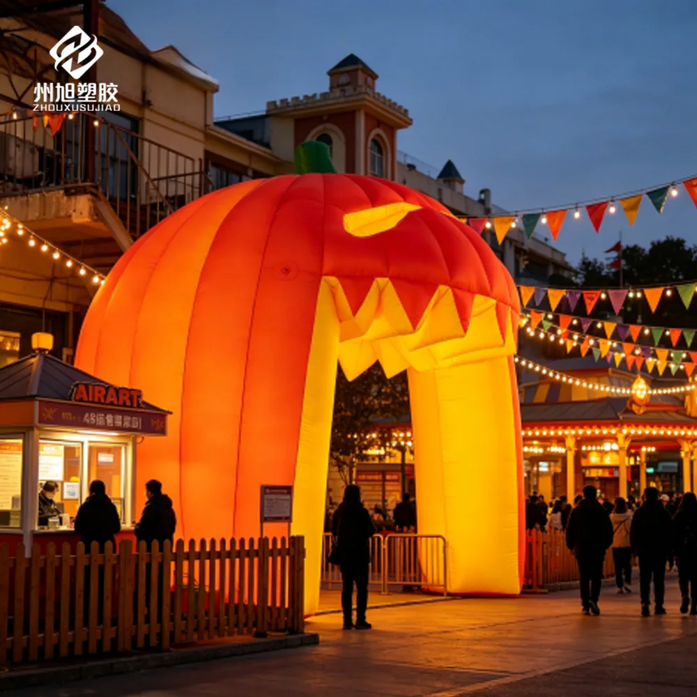 Inflatable monster pumpkin entrance, inflatable Halloween archway with pumpkin model