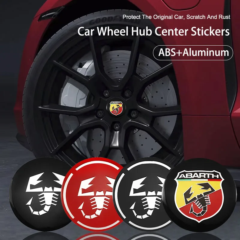 

4Pcs 56MM Car Emblem Wheel Hub Center Stickers Accessories For FIAT Abarth Pulse Panda Tipo Strada 600 500X Mobi Doblo Fullback