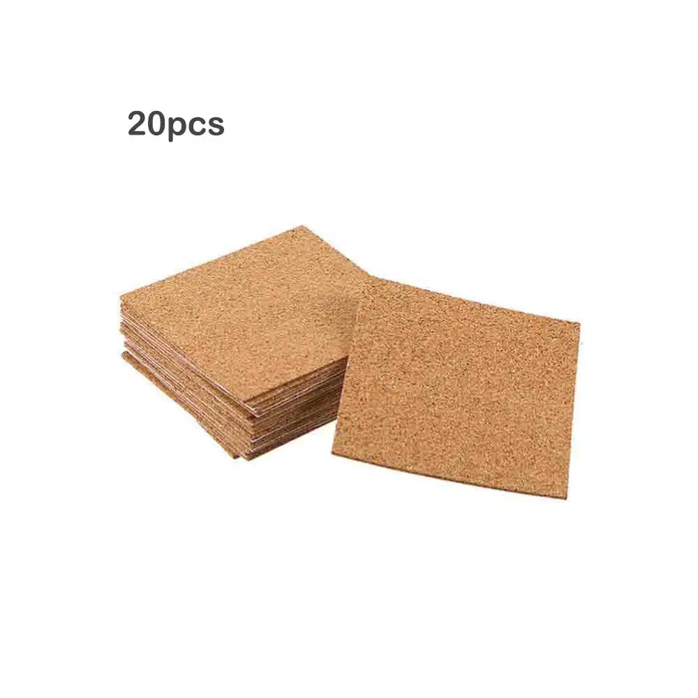 DIY Backing Sheet Cork Coasters Material Package Contents Self-adhesive Square Cork Mat Base For Potted Plants