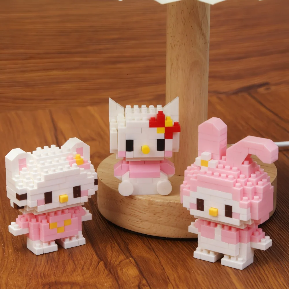 Sanrio Hello Kitty Splicing Building Block Cinnamoroll Mini Blocks Blocos Blocks Kuromi My Melody Cinnamoroll Pochacco Purin