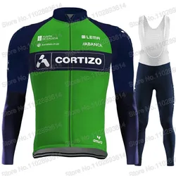 Team Cortizo Cycling Jersey 2023 Set Long Sleeve Espana Equipo Green Cycling Clothing Road Suit Pants MTB Maillot Culotte