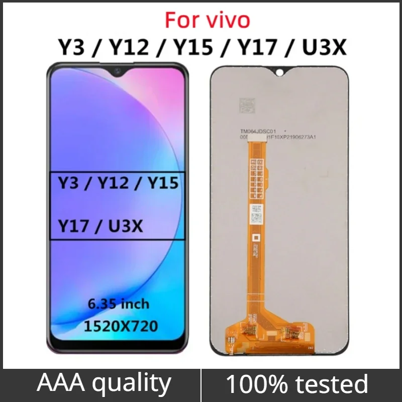 

6.35" LCD For Vivo Y17 Y3 U3X Y11 Y12 Y19 LCD Display Touch Screen Digitizer Assembly Repair For Vivo Y12 Y15 Lcd Screen