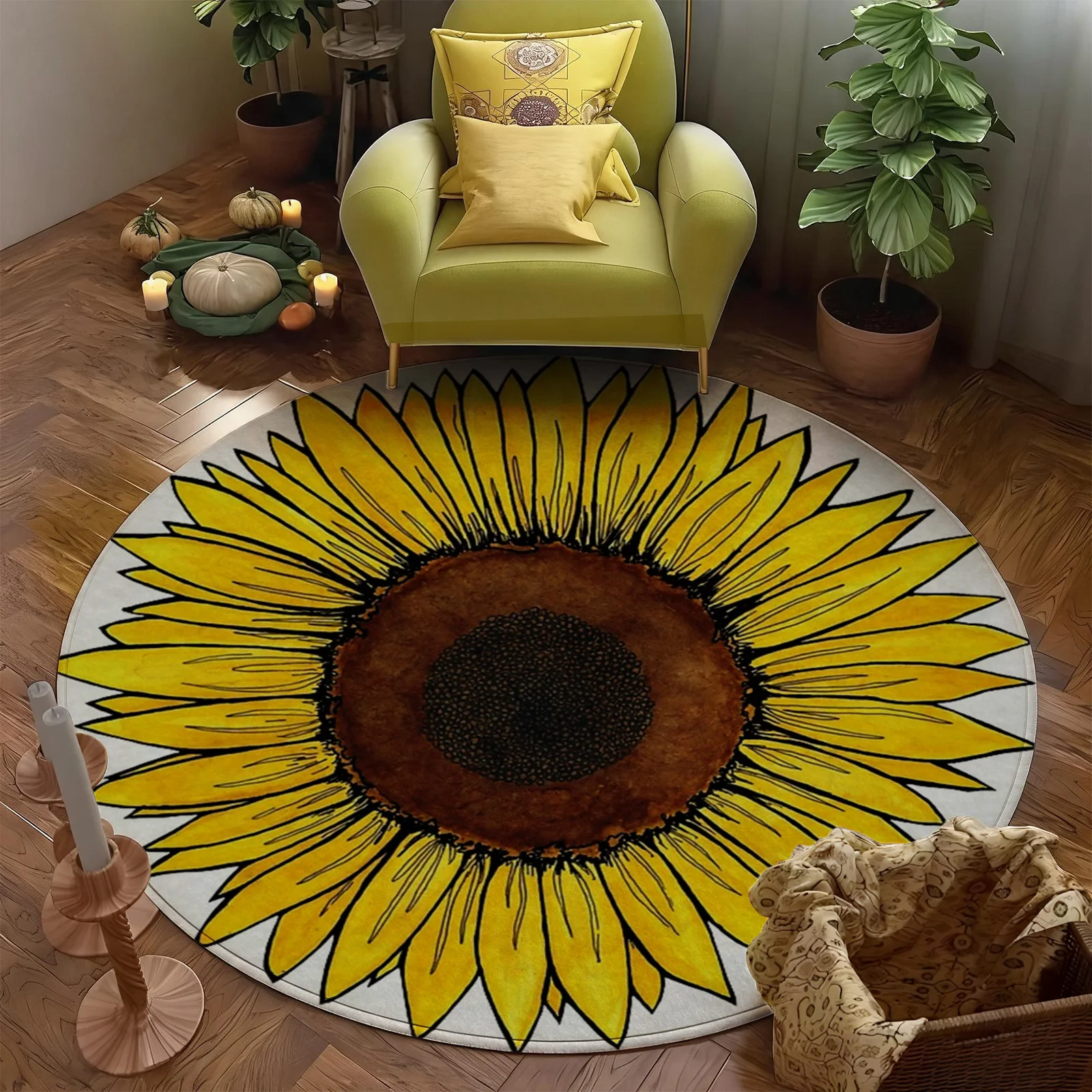 Tapete Redondo Boho com Estamp - Home Bathroom Rugs avaliação e preço
