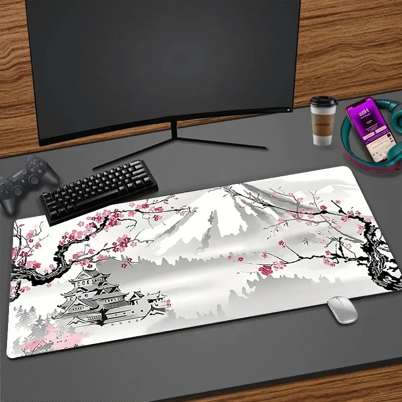 

Sakura Japanese Cherry Blossom Mouse Pad Large Gaming XL HD Mousepad 900x400 Keyboard Pad Non-Slip Office Carpet Laptop Mice Pad