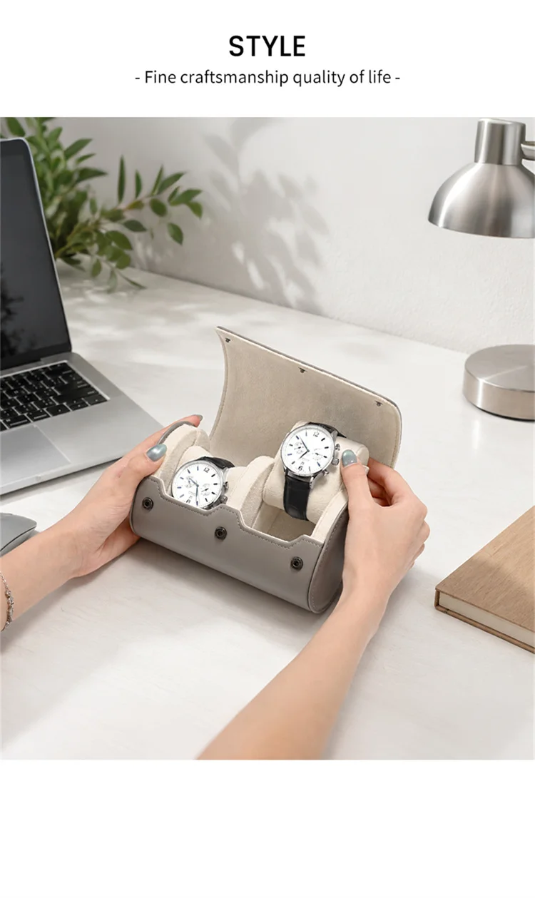 Oirlv Leather Watch Roll 1 2 3 Slots Luxury Watch Storage Box Travel Bag Watch Case Gift Box Watch Pouch Watch Organizer for Men