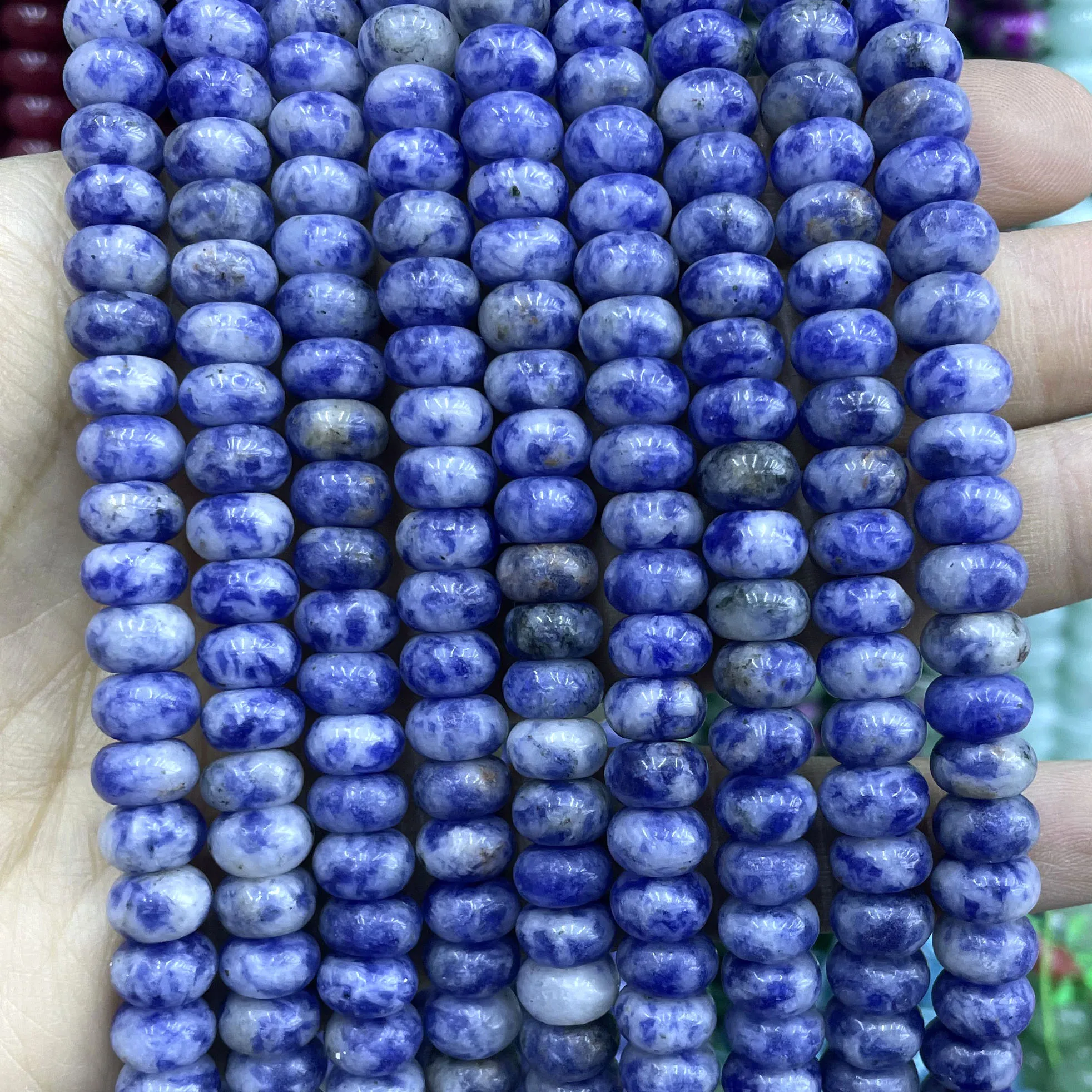 BIue Sodalite Jaspers Natural Stone Round Rondelle Tube Faceted Loose Spacer Beads For Beadworke Diy Handmade Bracelet Necklace