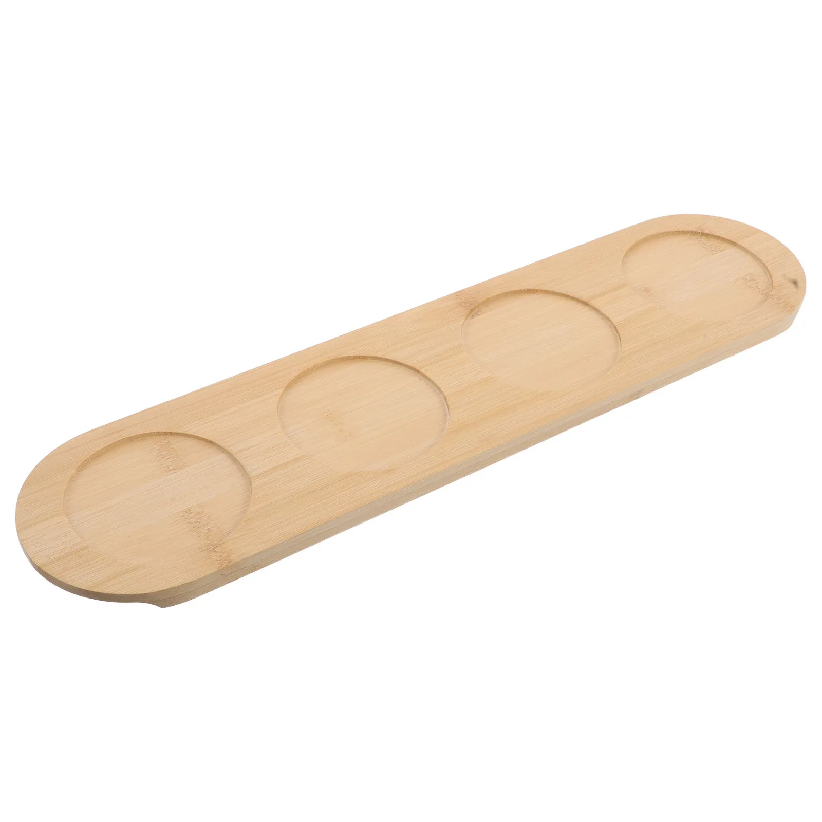 Bamboo Whiskey Glass Holder Tray 4-Hole Design for Wine Tasting Flight Boards Bar Restaurant Ktv Party Serving Elegant