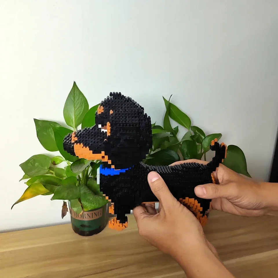 Set Nano Blocchi 3D VELAJA: Costruisci Un Bassotto Dachshund Con 898 Pezzi, Puzzle Creativo Per Adulti E Adolescenti