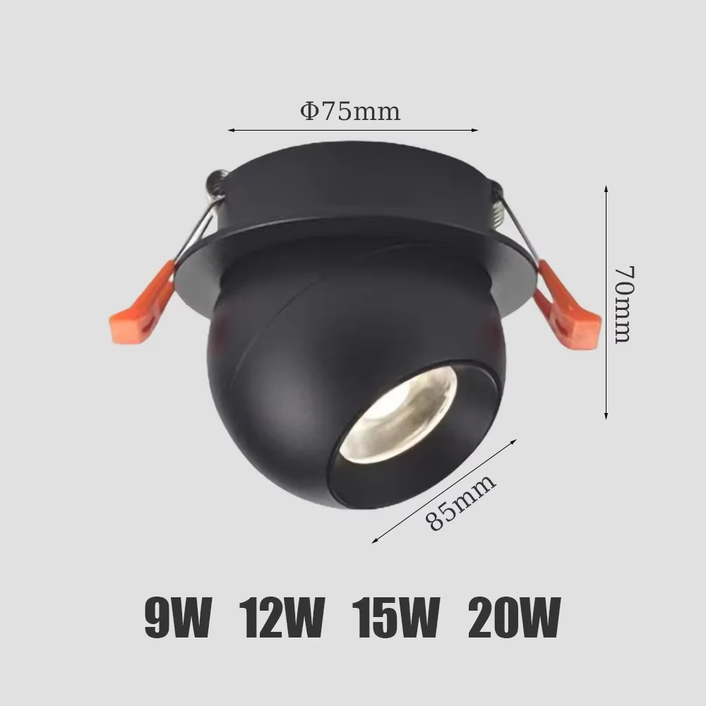عكس الضوء COB LED أضواء السقف راحة LED الأضواء 9 واط 12 واط 15 واط 20 واط الدورية النازل للمطبخ غرفة نوم إضاءة خلفية