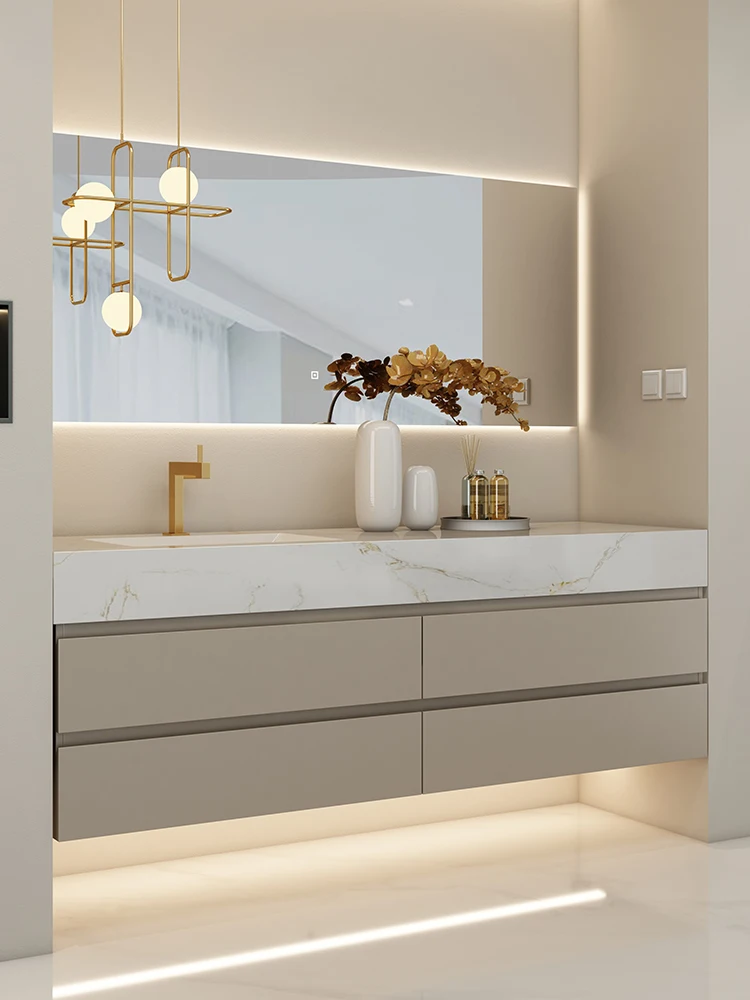 Modern simple wash washbasin bathroom cabinet combination