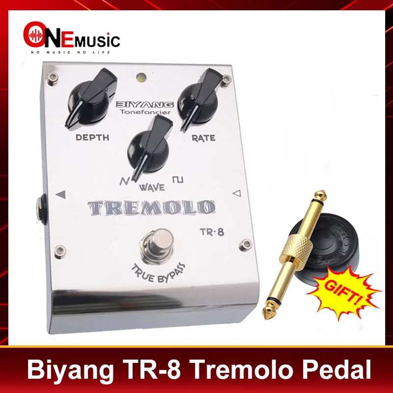 

Biyang ToneFancier TR-8 Analog Tremolo Guitar Bass Effect Pedal 2 Wave Form Adjust True Bypass with pedal connector