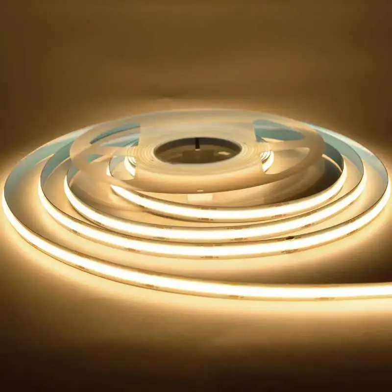 COB-Streifenlicht, 5 V, 12 V, 24 V, flexibles Klebeband mit hoher Dichte, RA90, weiß, natürliches Weiß, warmweiß, dimmbar, 8 mm, 5 mm LED-Band – Detail 3