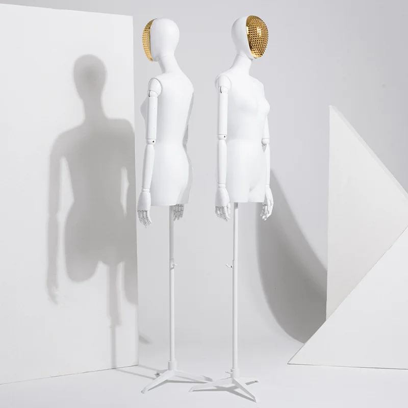 Vrouwelijke Witte Half-Body Mannequin Rekwisieten Voor Kledingwinkel Display Frame Damesjurk Raam Kleding Model Frame