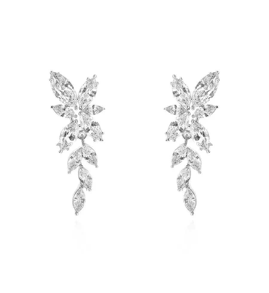 

Zircon Leaf Wheat Earrings For Women Trendy Eardrop Jewelry Gifts For Teen Girls Birthdays Christmas