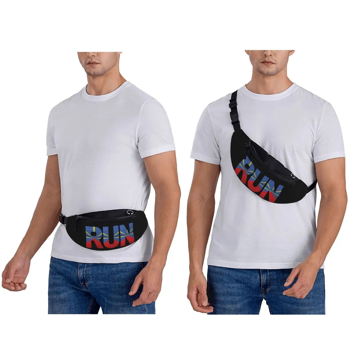 974 Reunion Island Flag Waist Bag for Women Men Crossbody Fanny Pack Running Phone Money Pouch