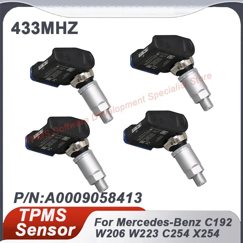 

4PCS 433MHZ TPMS Tire Pressure Sensor For Mercedes-Benz AMG GT C-Class GLC Coupe S-Class A0009058413 A0009058706