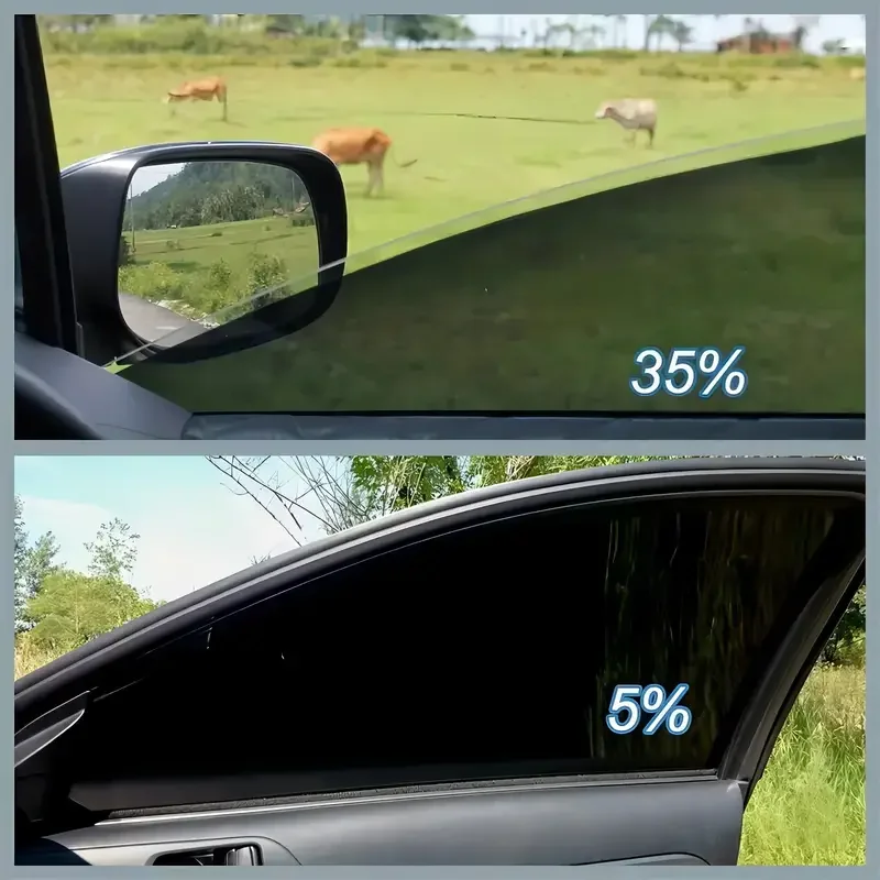 KALISE Anti-scratch Car Window Tint Film PET Metallic Reflective Auto Glass Sticker Protective Decorative Window Cover for Cars