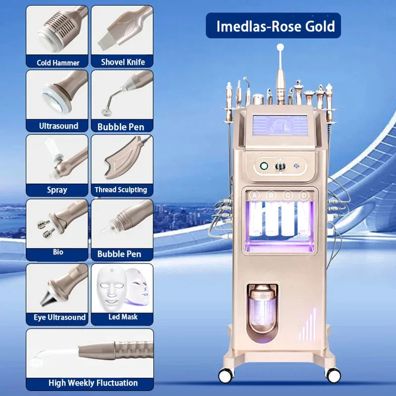 Mulfunctional 11 In 1 Hydra Machine Facial Oxygen Bubble Water Peeling Skin Rejuvenation Facial Cleaning Wrinkle Removal Machine