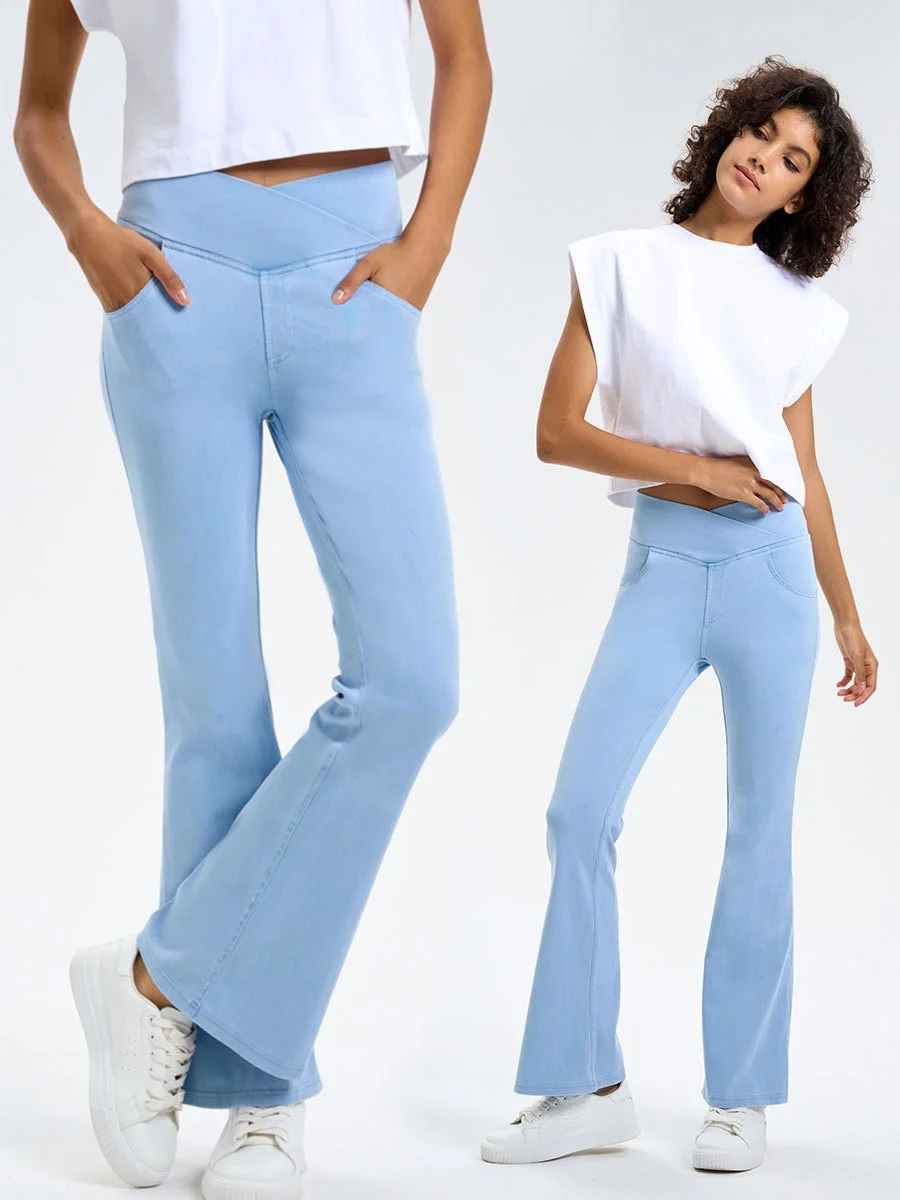 

Джинсы Bootcut Свободного кроя для женщин Удовлетворительные Хорошие Удобные Уютные Расслабляющие Легко Восстанавливающие Мирные Расклешенные Широкие брюки Расширенные