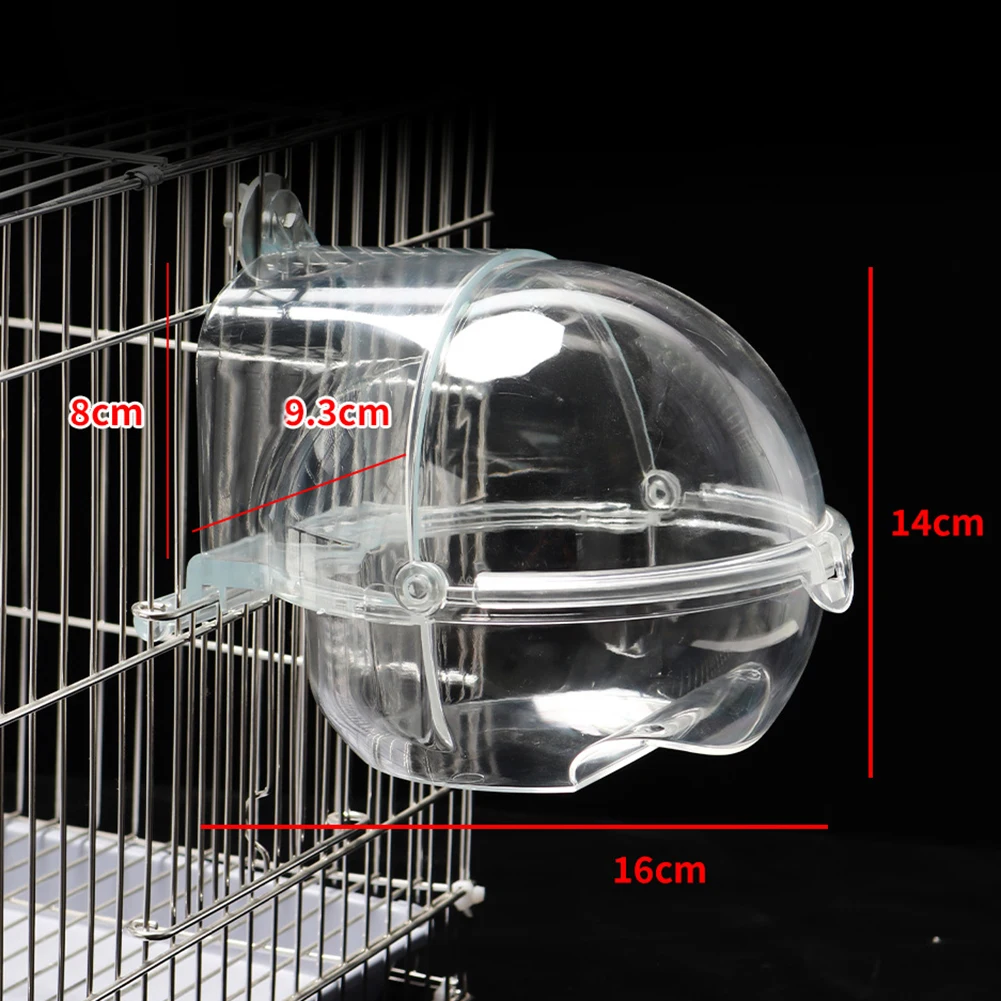 Transparente Papagaio Banheira, Bird Shower Box, Dispositivo De Banho Externo, Acessórios De Gaiola, Bird Banheira, Bird Supplies