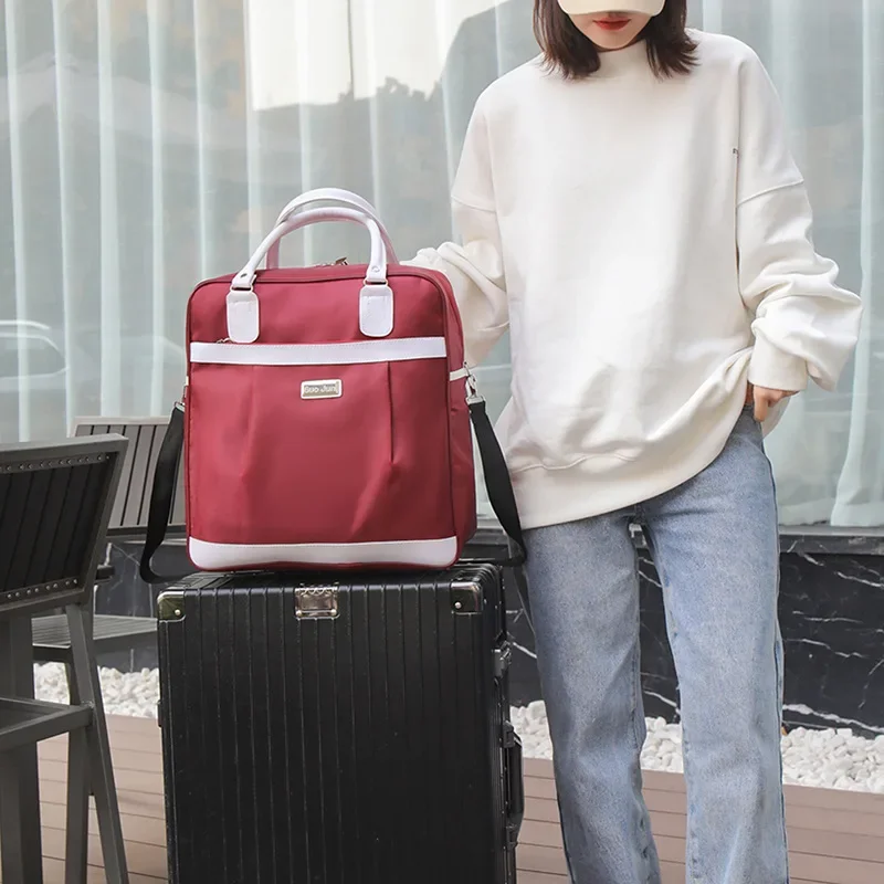 Women\'s Portable Travel Bag Luggage Bag Suitcase Handbag Large Capacity Fashion Student Crossbody Bag With Shoulder Strap