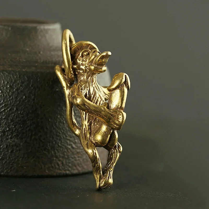 Brass Naughty Monkey Car Key Chain Rings