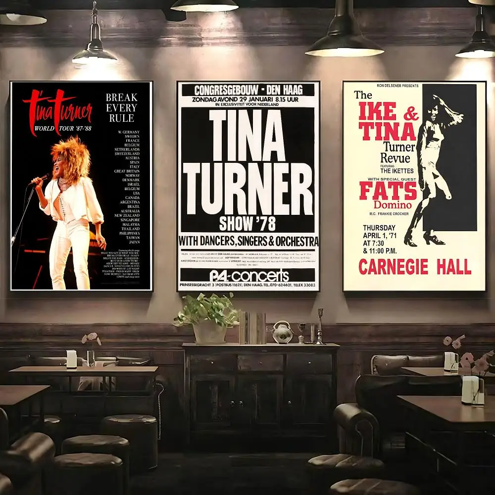 music Tina Turner Poster Poster HD Printing Premium Style for Home Decor for Bedrooms Hallways Cafes Gift
