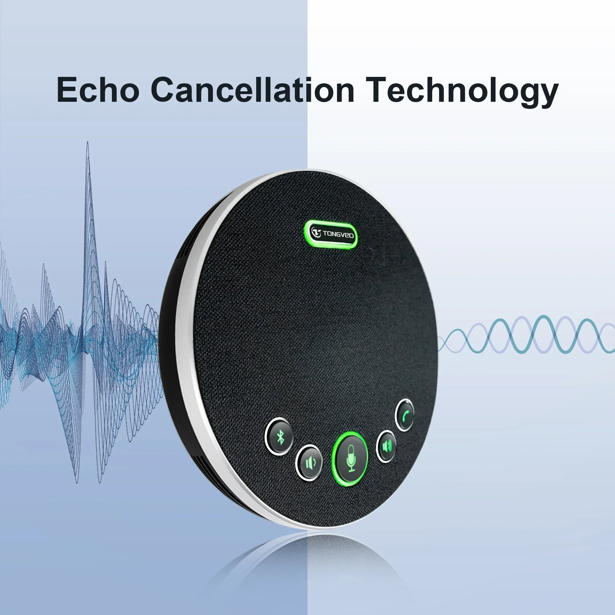 Portable 360°Voice Pick Up Wireless Blue-tooth Speakerphone Conference Microphones 4 AI Noise Cancellation Mics