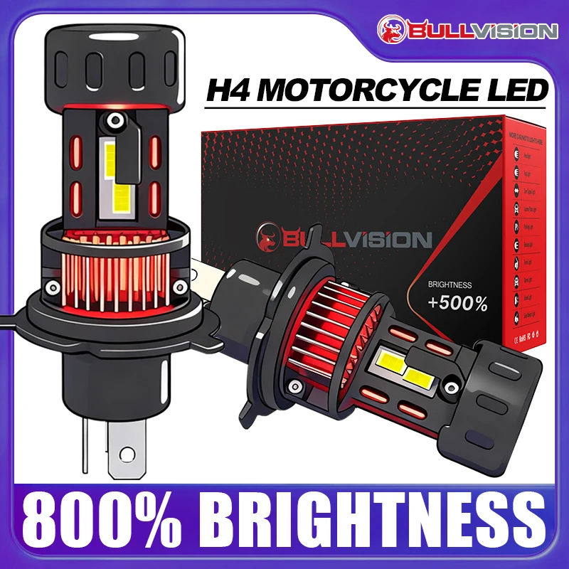 

Bullvision H4 Bi Автомобильные светодиодные фары Canbus No Error Автоматические противотуманные фары дальнего ближнего света H4 6000K Беспроводные лампы размера 1:1, Plug And Play