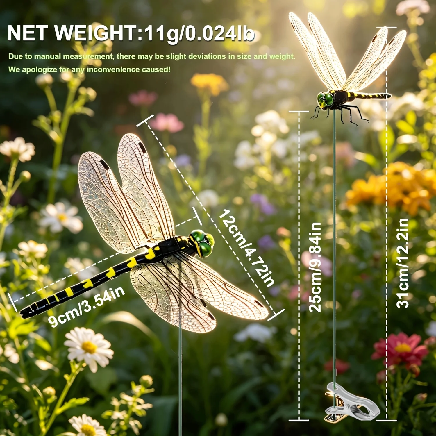 Realistische Künstliche Libellen-Hängeclips, Täuschend Echte Libellen als Vogelabwehr-Deko für Garten, Fenster, Balkon und Außenbereich – Detail 3