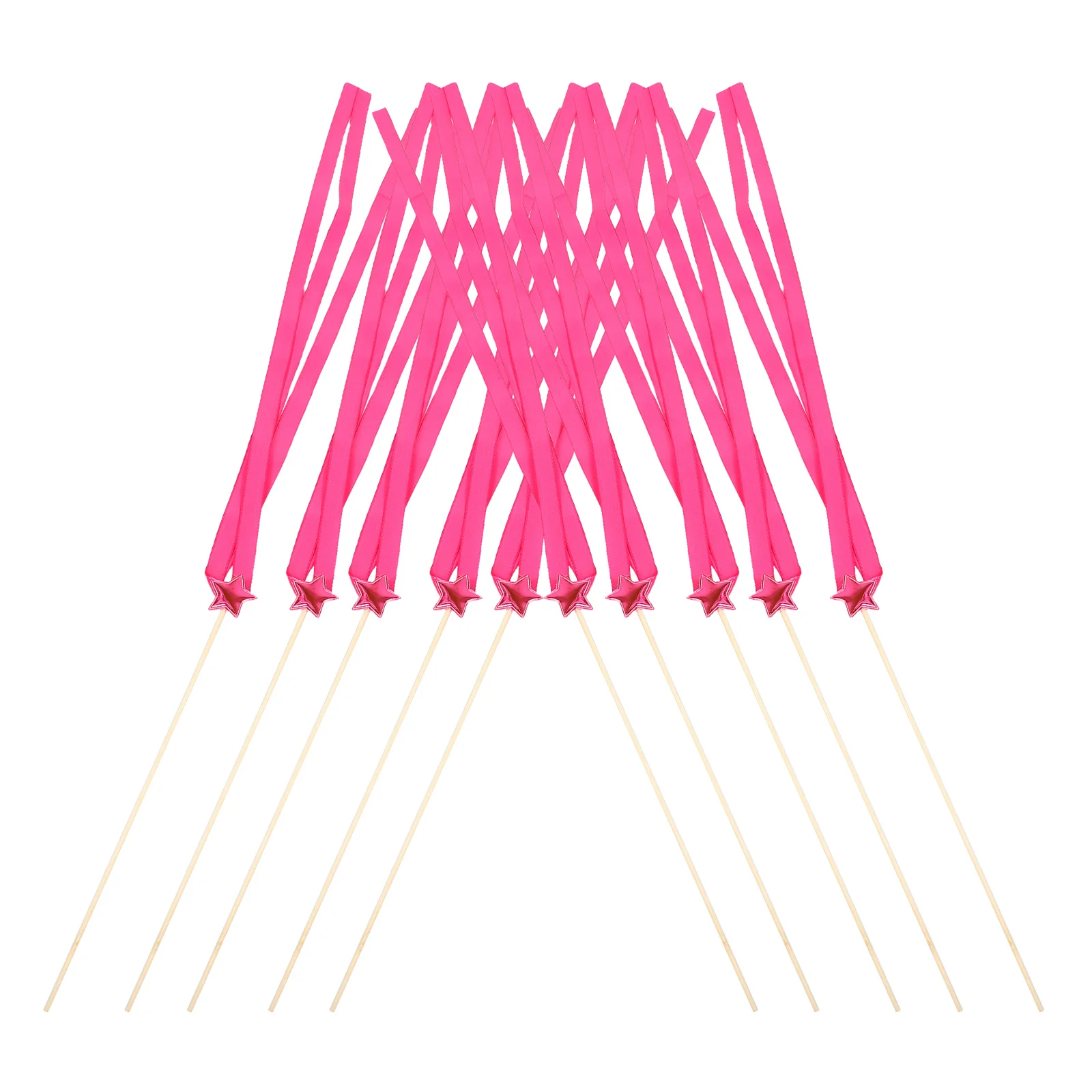 

20Pcs Wedding Ribbon Sticks Fairy Wands Star Streamers Bells Wedding Ceremony Party Accessories Wands Sticks with Bells