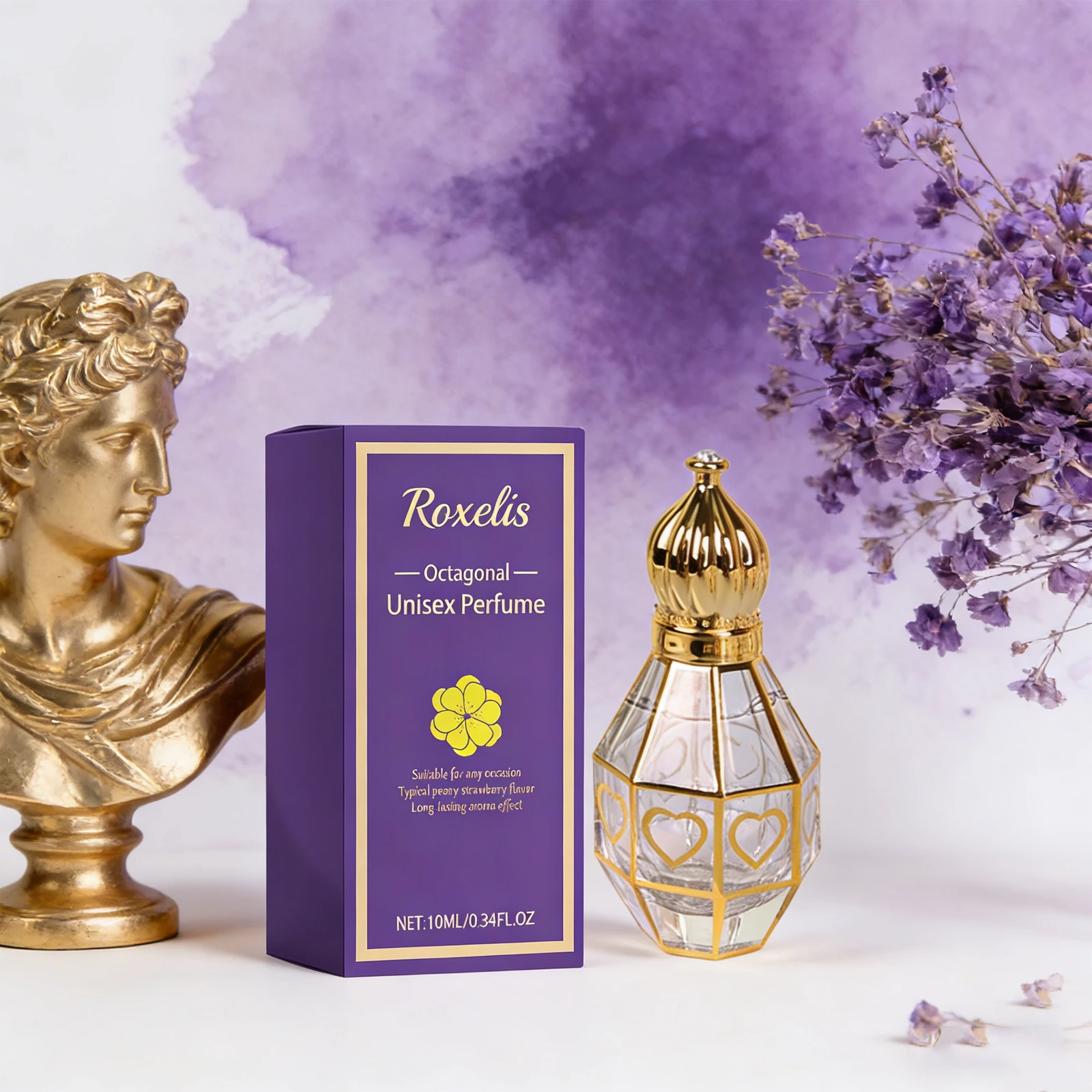 

Roxelis10ml Charming Arabic Perfume Octagonal Bottle Long-Lasting Refreshing Scent Romantic Fragrance Perfect for Dating