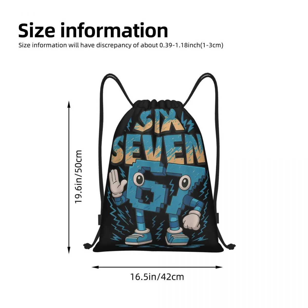 Crianças meme 67 seis sete 6 7 italiano brainrot cordão mochila esportes ginásio saco de corda para ciclismo