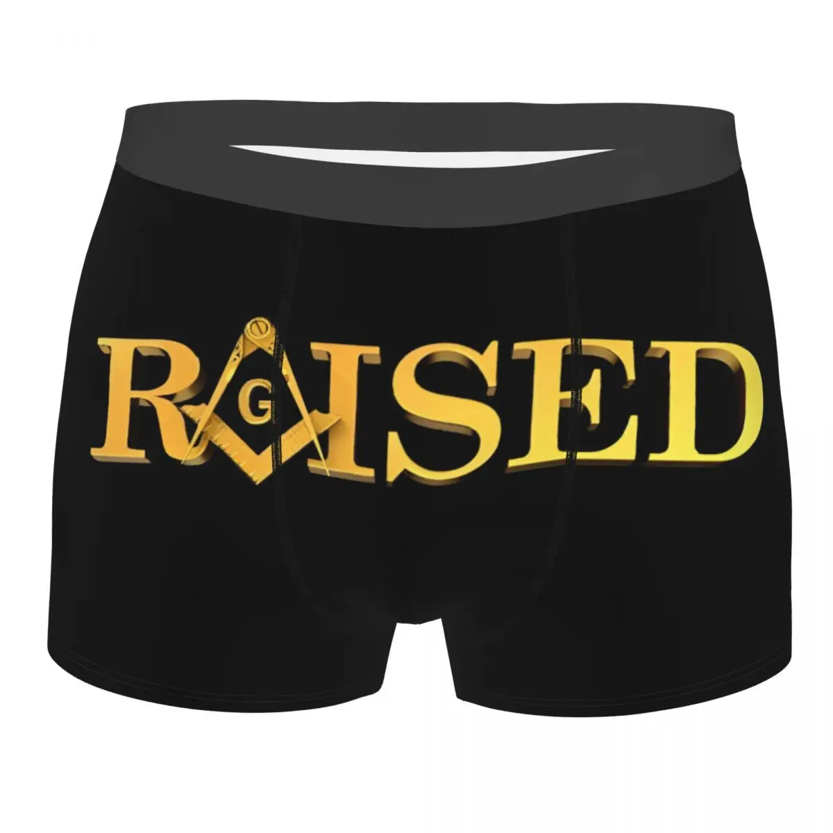 Humor Boxer Shorts Panties Briefs Men's Raised Square & Compass Masonic Freemason Underwear Soft Underpants for Male S-XXL