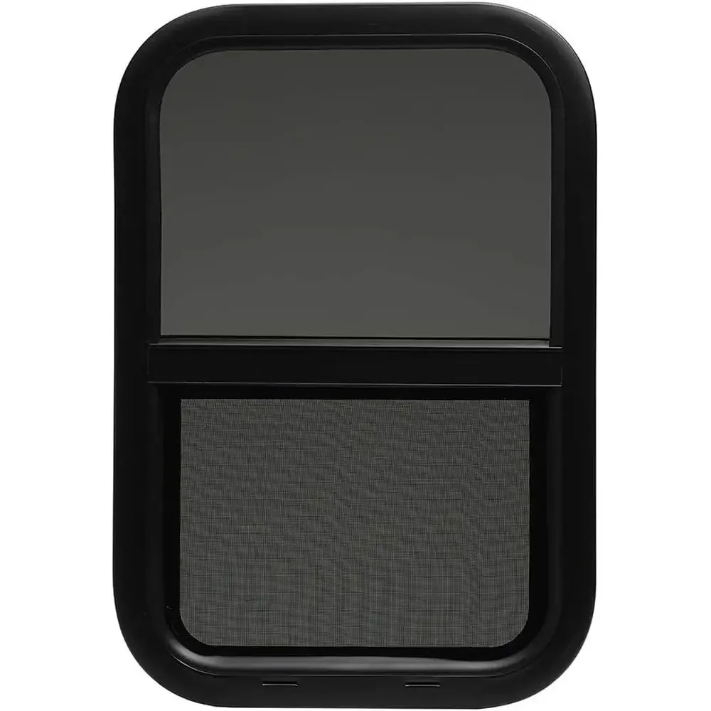 

ToughGrade Veal Sliding Black RV Window 15" X 22" X 1 1/2" Includes Mounting Ring and Bottom Sn| Camper Window, Replacement Trai