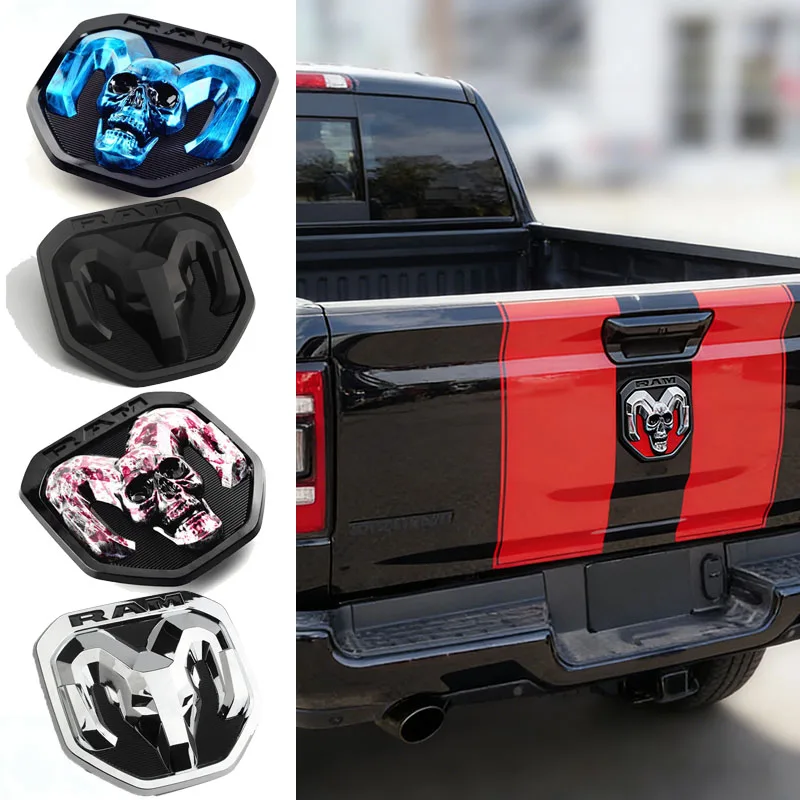 Emblema de Calavera ABS para Maletero Trasero de Coche, Adhesivo para Dodge 2019 RAM 1500 2500 3500 Sport Laramie Rebel Big Horn 4x4, Repuesto