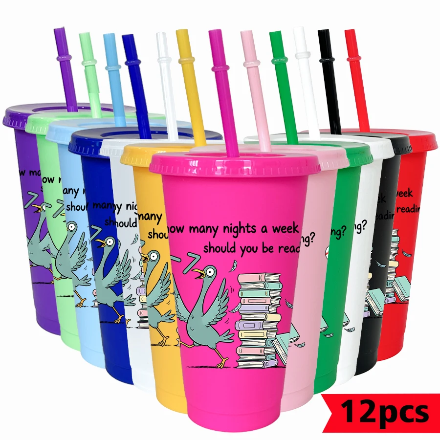 

12Pcs/lot 67 Series Birds Books 26oz Colorful Plastic Tumbler Birthday Party Drinkware Homecoming Water Cup