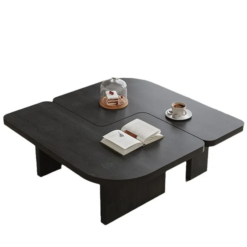 Solid wood special-shaped coffee table wabi sand wind irregular creative designer module small apartment living room table