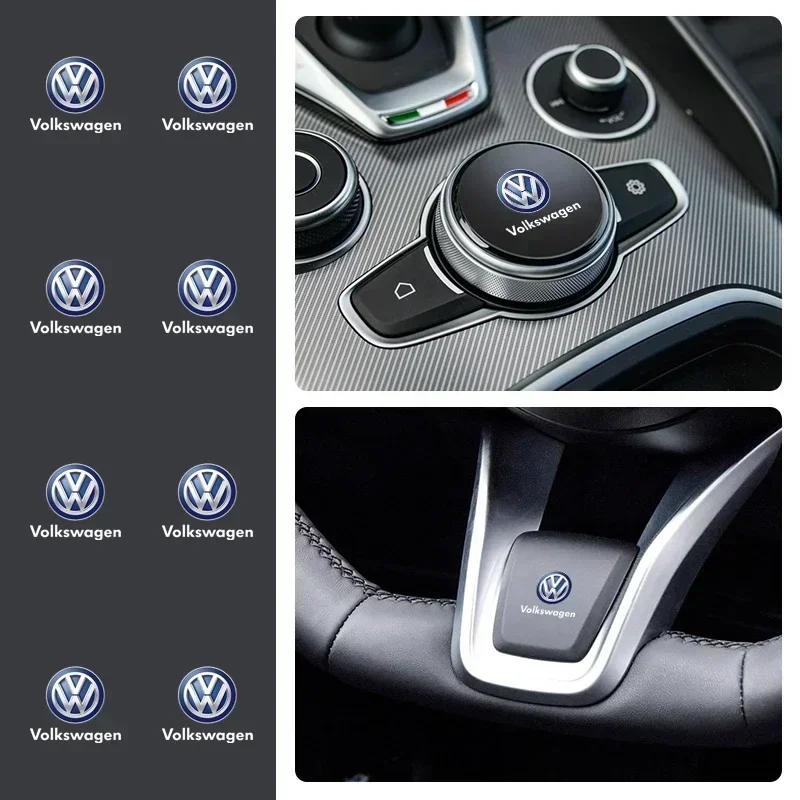 1/2/5/10PCS Car Badges Auto Interior Decor Logo Stickers For Volkswagen VW Jetta Polo T4 T5 T6 Sharan Touareg Gol T-Cross Touran