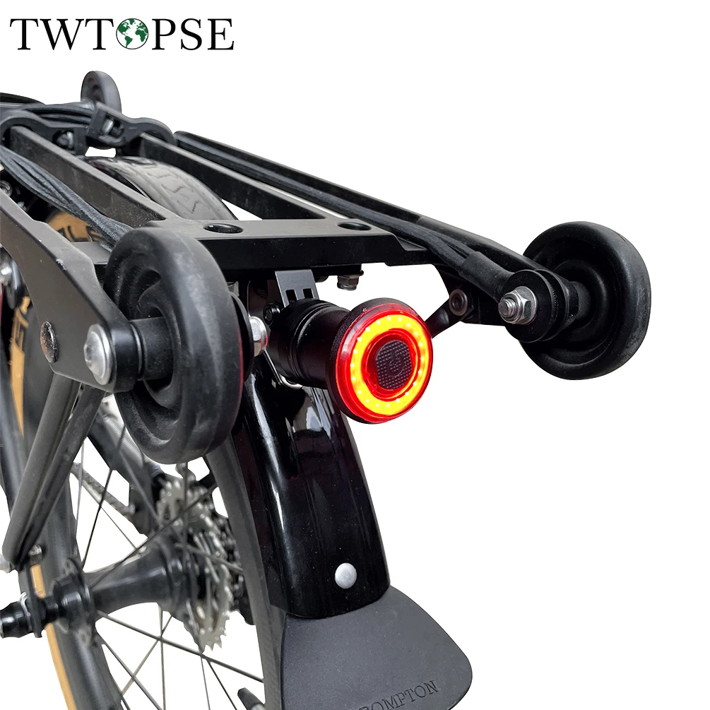 TWTOPSE Bike Bicycle Smart Auto Light Mount Set For Brompton Original Rear Rack Waterproof Bike Brake Sensing Charging Taillight