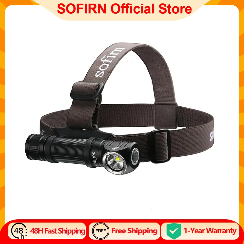 Sofirn HS40 USB C Rechargeable Headlamp 18650 Super Bright SST40 LED Torch 2000lm Flashlight with 2 Modes Power Indicator
