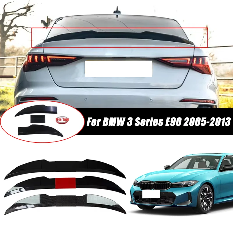 3pcs Sedan Rear Trunk Spoiler For BMW 3 Series E90 2005-2013 Adjustable DIY Modified Trunk Spoiler Automotive Accessories