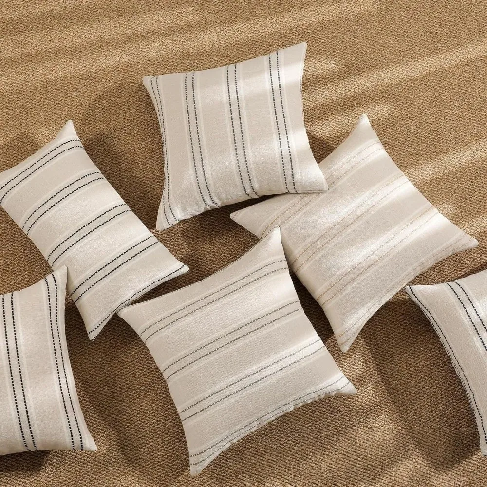 New Striped Pattern Cushion Covers Bohemian Square Throw Pillow Covers Linen 18x18 12x20in Decorative Pillowcase Home Decor