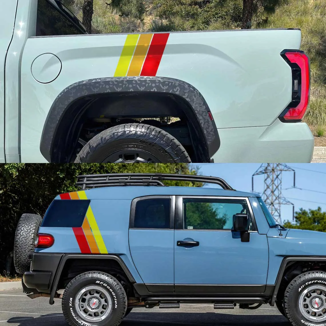 Car Stickers for Toyota Tundra TRD FJ Cruiser 4Runner Tacoma Land Cruiser Side Decal Retro Stripes Decoration Car Accessories