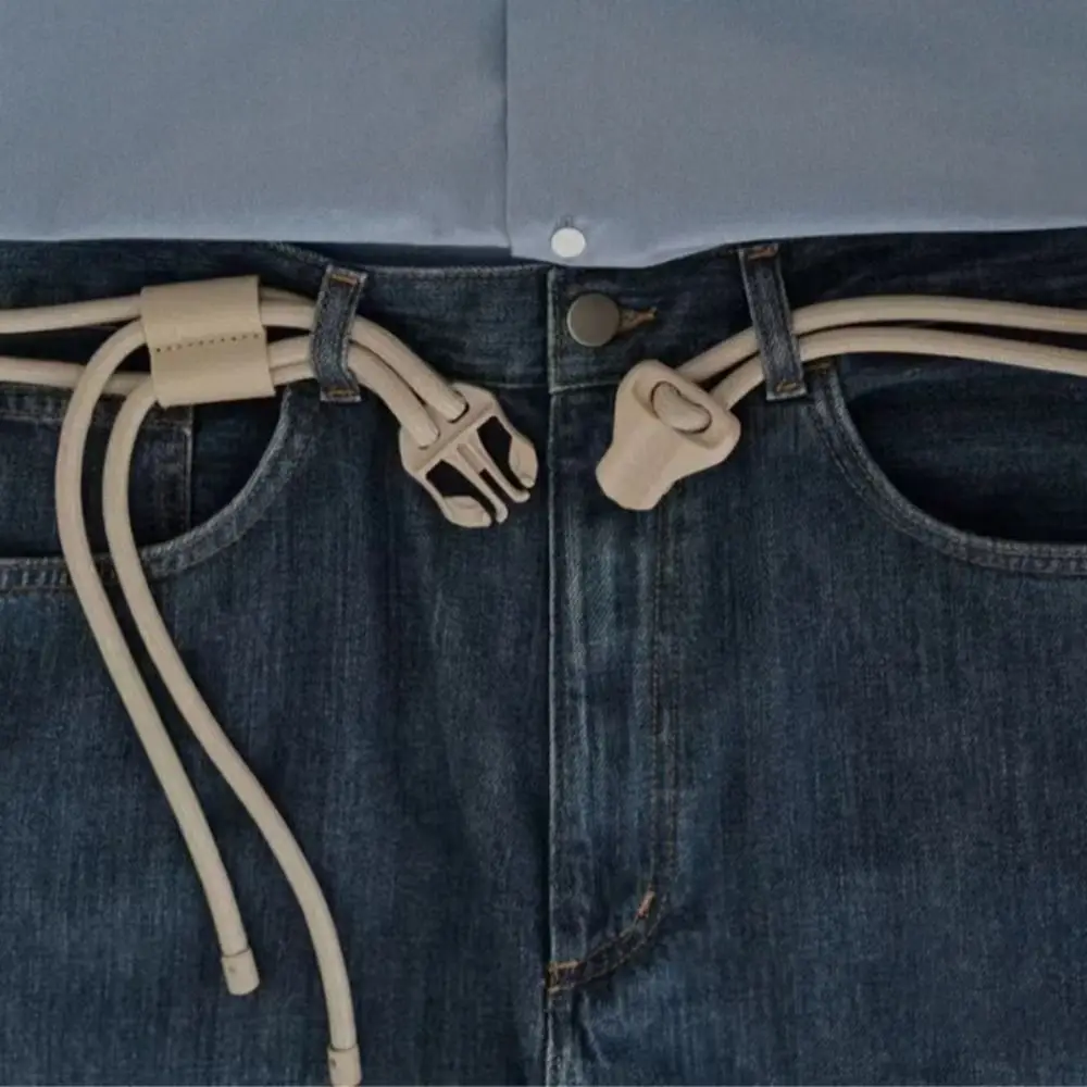 Fashion Men's Training Belt Quick Release Snap Buckle Double Rope Belt Luxury Design Versatile Braided Rope Belt