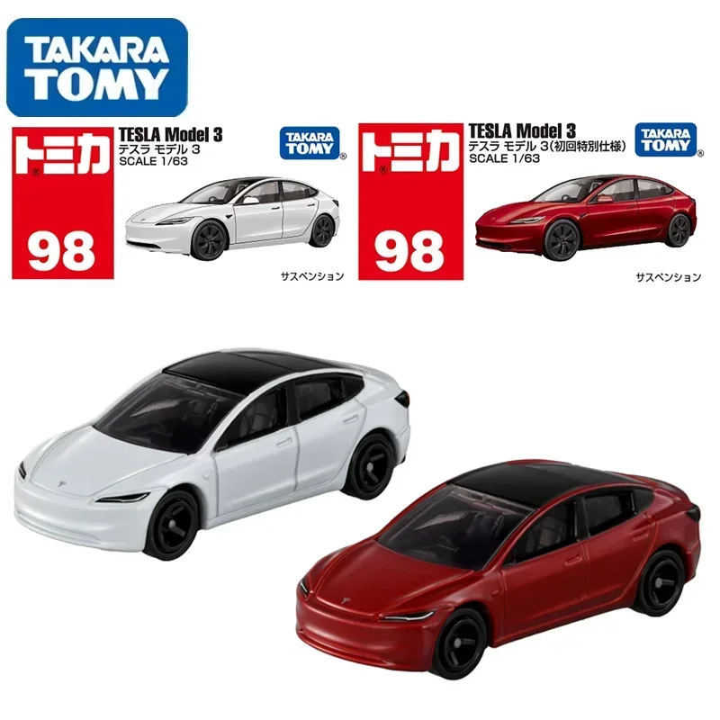 TAKARA TOMY Tomica เบอร์ 98 TESLA รุ่น 3 Alloy Diecast คอลเลกชันรถยนต์รุ่นของเล่นเด็ก