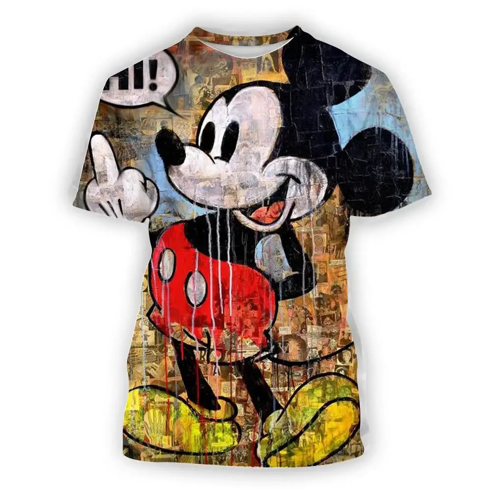 2024 Diseny Mickey Mouse Stitch 3d Print T Shirt Cartoon Kids Tshirts Outdoor Diseny Cute Top