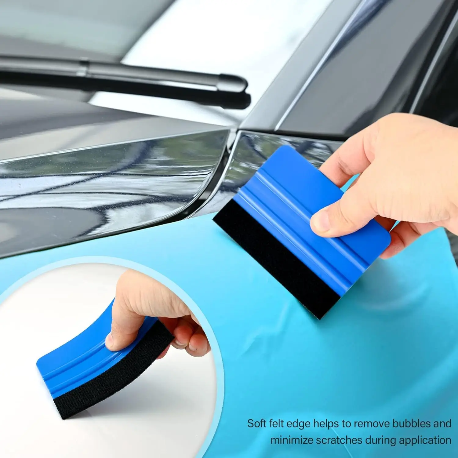4pcs Car Vinyl Wrap Tool Kit Window Tint Squeegee Set Large Square Film Scraper for Auto Paint Protection Film Car Accessories
