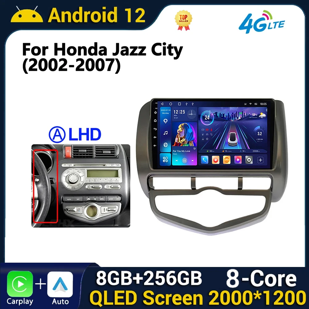 

Android Auto 2Din Car Radio For HONDA JAZZ City 2002-2007 Multimedia Audio Video Player GPS Carplay Stereo Head UniT