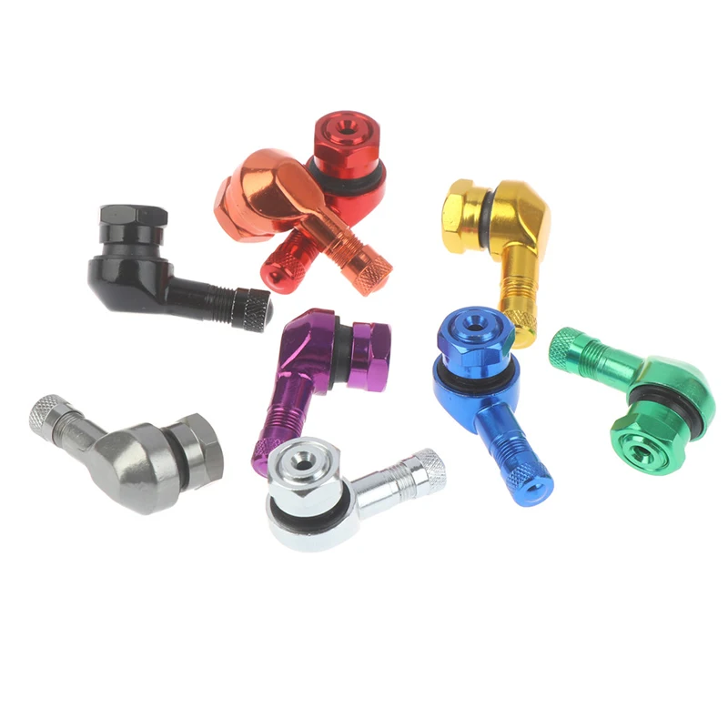 2PCS CNC Motorcycle 90 Degree Angle Wheel Tire Stem Tubeless Valve Aluminum image 6